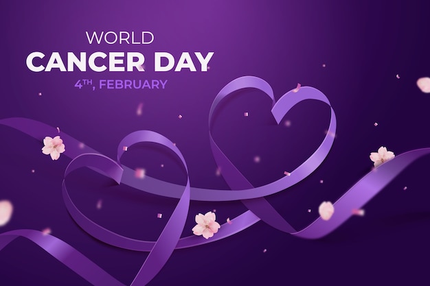 Free vector realistic background for world cancer day awareness