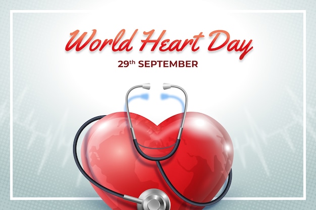 Realistic background for world heart day awareness