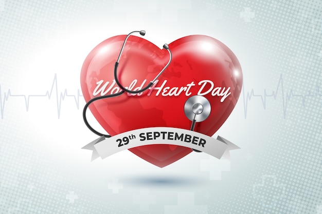 Realistic background for world heart day awareness