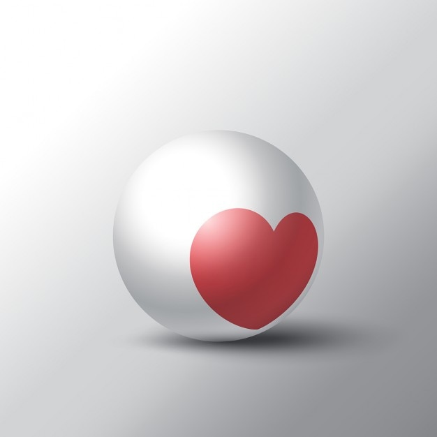 Free Vector realistic ball with a heart