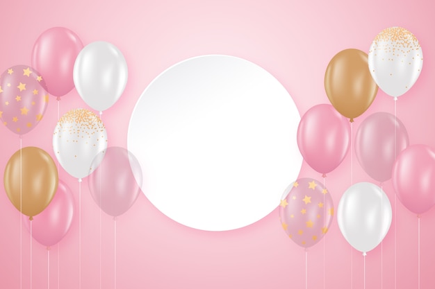 Realistic balloons background