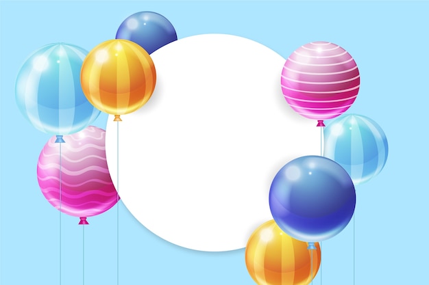 Free vector realistic balloons design for birthday celebration