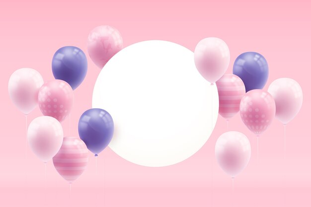 Free vector realistic balloons with blank banner