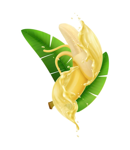 Free vector realistic banana juice