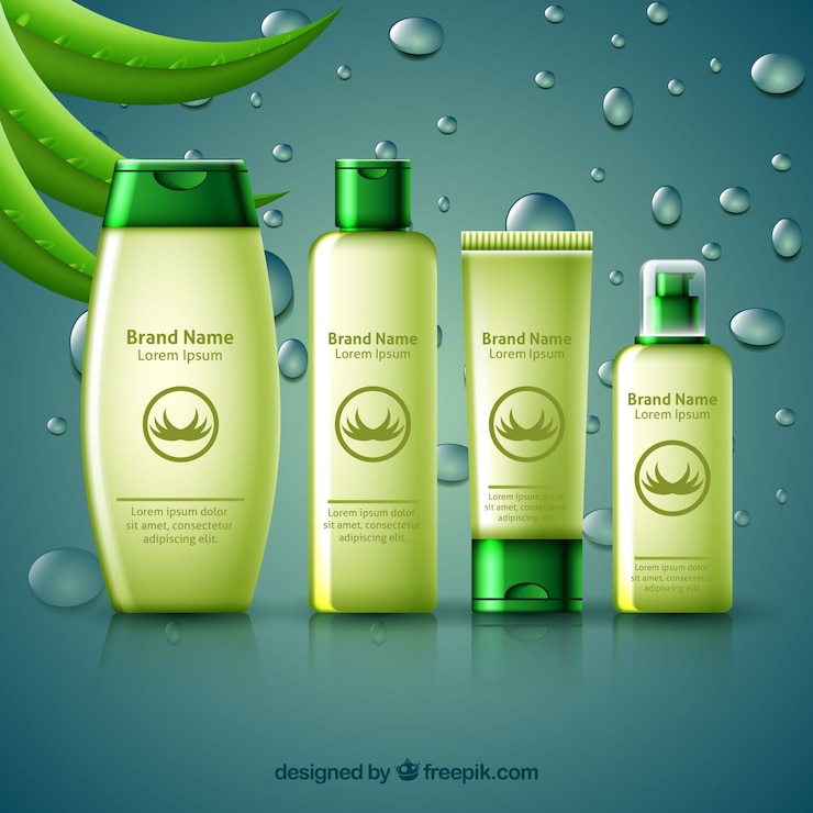 Free Vector realistic banner aloe vera products