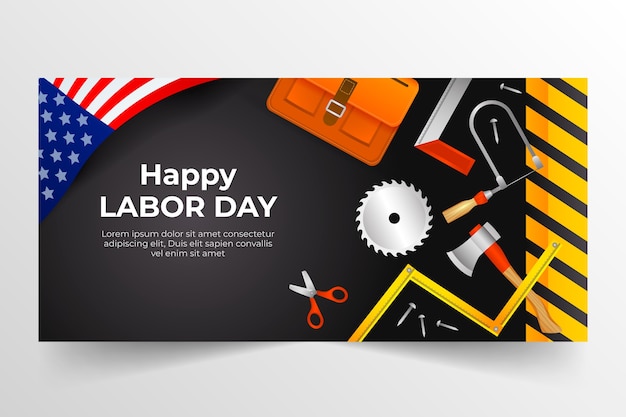 Realistic banner template for labor day celebration