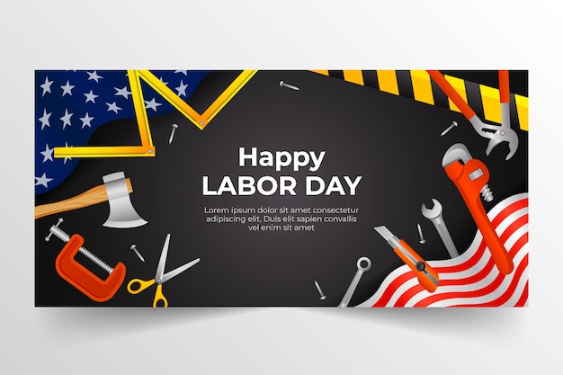 Realistic banner template for labor day celebration