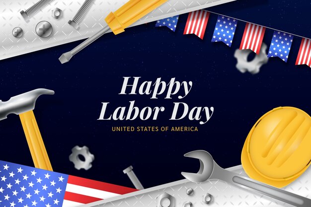 Realistic banner template for labor day celebration