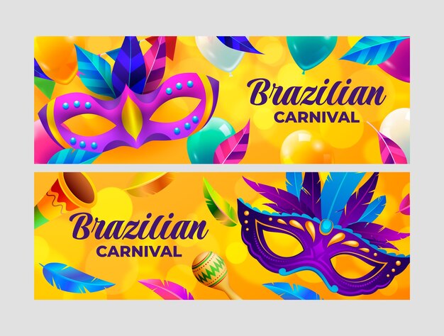 ブラジルのカーニバルのお祝いのために設定された現実的なバナー