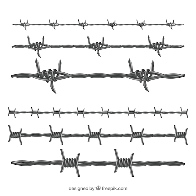 Realistic barbed wire frame collection