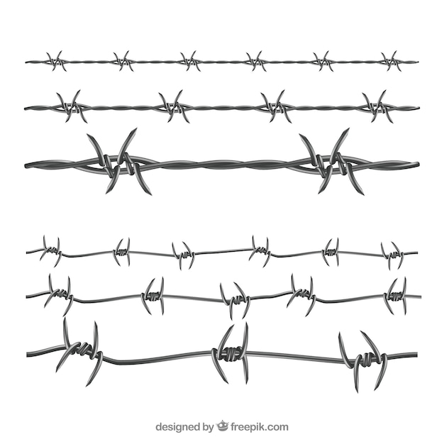 Realistic barbed wire frame collection
