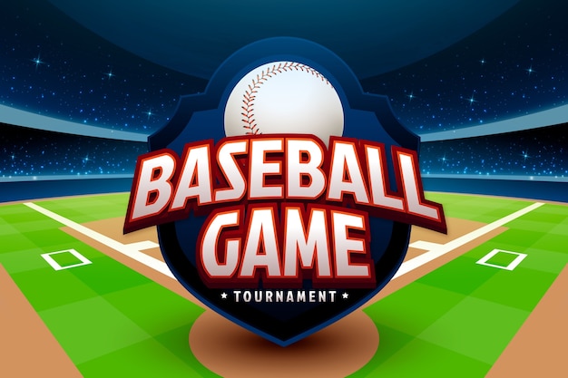 Vettore gratuito scenario realistico del baseball