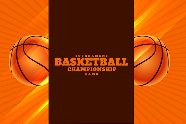 Free vector realistic basketball championship tournament