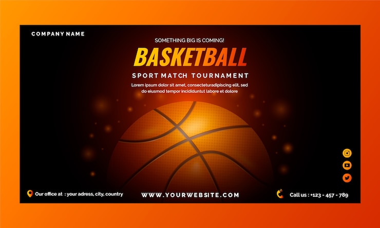 मुफ़्त वेक्टर realistic basketball facebook ad