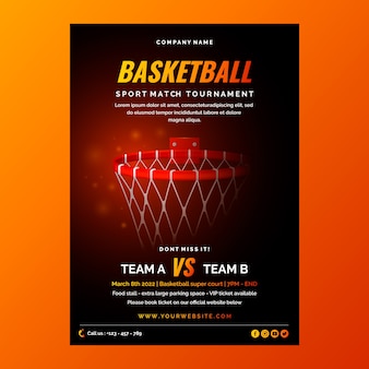 Реалистичный баскетбольный постер