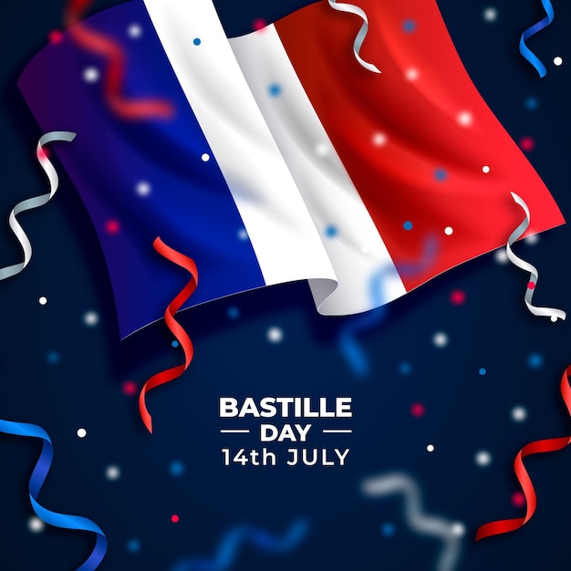 Realistic bastille day concept