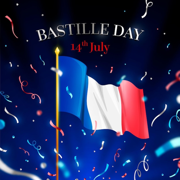 Free vector realistic bastille day concept