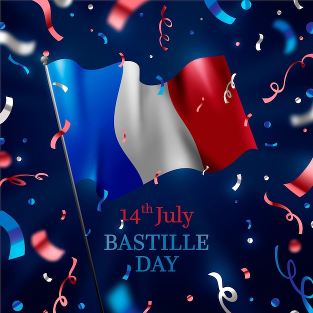 Free vector realistic bastille day concept