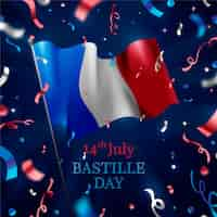 Free vector realistic bastille day concept