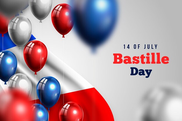 Realistic bastille day design