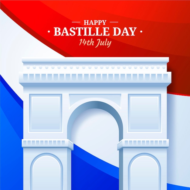 Realistic bastille day illustration