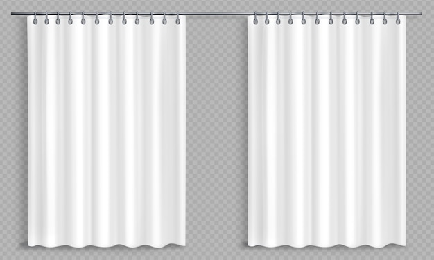 Realistic bathroom curtains