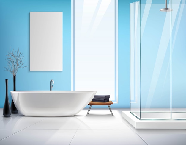 Реалистичный дизайн интерьера ванной комнаты