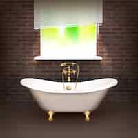 Free vector realistic bathroom poster