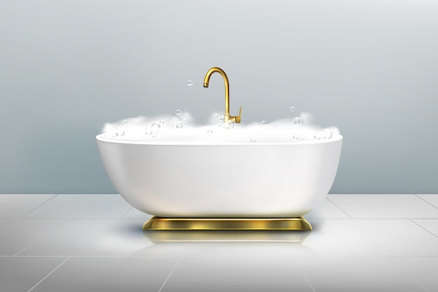 Free vector realistic bathtub