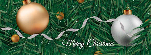 Realistic baubles facebook cover