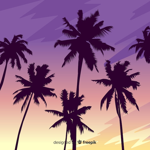 Free vector realistic beach sunset landscape