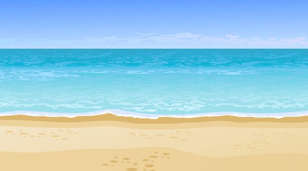 Realistic beautiful sea view. Summer vacation concept.