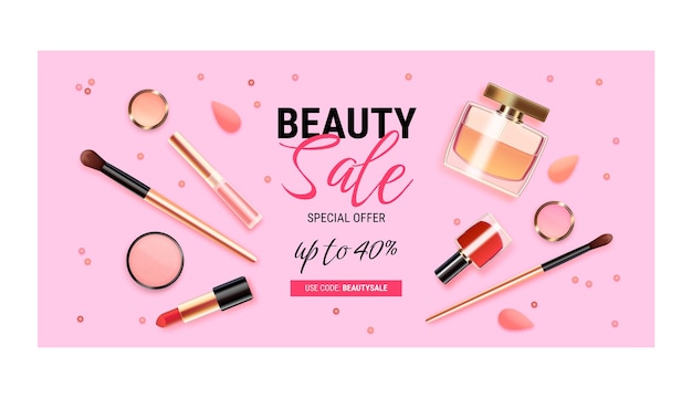 Free vector realistic  beauty sale banner design