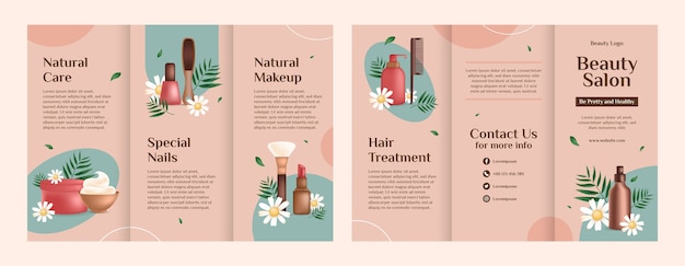 Realistic Beauty Salon Brochure Template