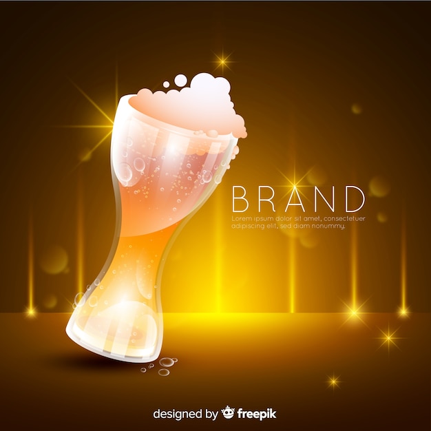 Free vector realistic beer advertisement