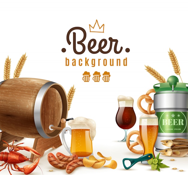 Free vector realistic beer background