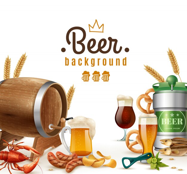 Realistic Beer Background 