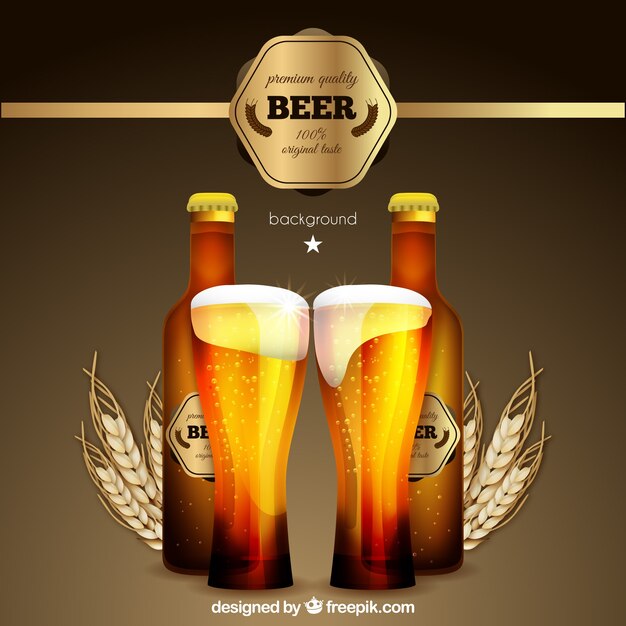 Realistic beer background