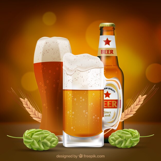 Realistic beer background