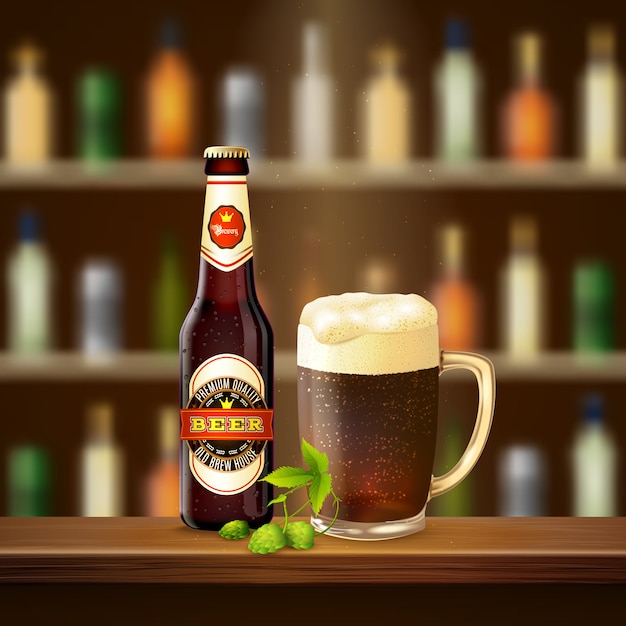 Free vector realistic beer illustration