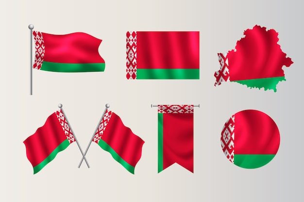 Realistic belarus national emblem collection