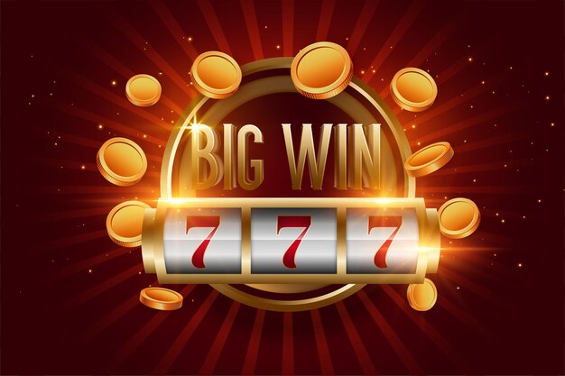 Realistic big win slot with golden coins