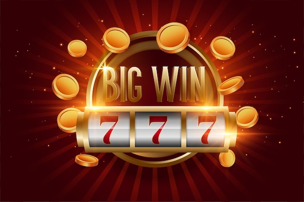 Realistic big win slot with golden coins