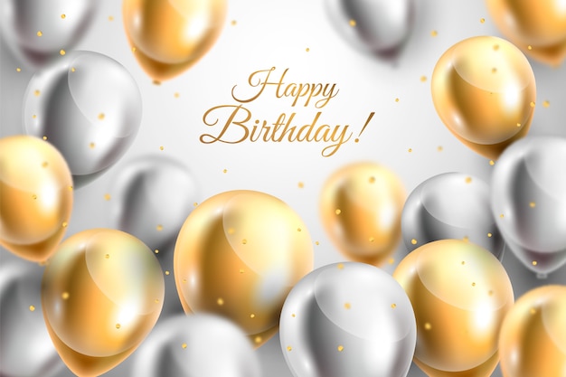 Free vector realistic birthday background concept