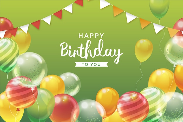 Free vector realistic birthday background concept