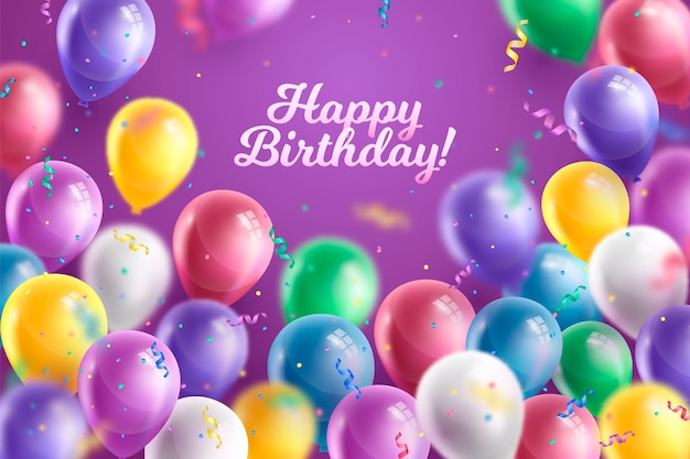 Realistic birthday background design