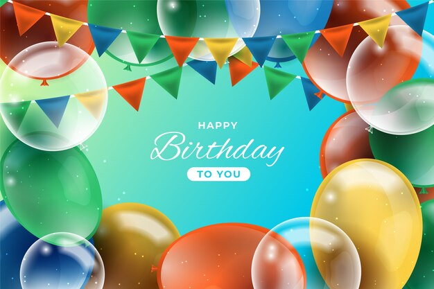 Realistic birthday background with decoration