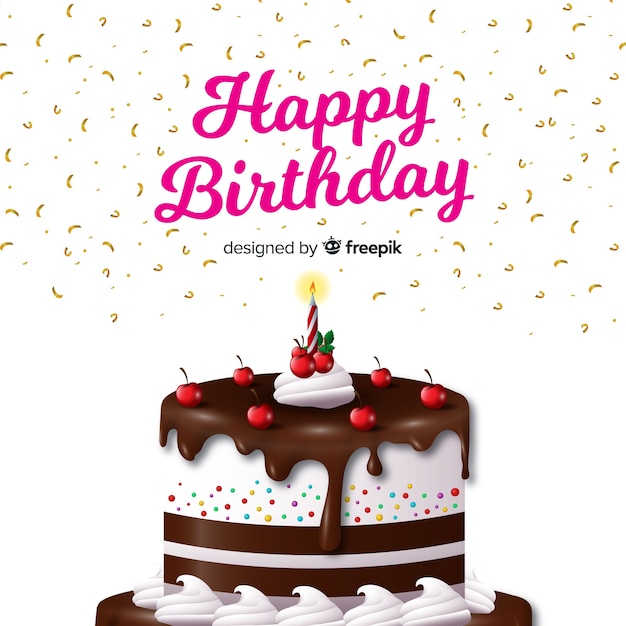 Free vector realistic birthday background