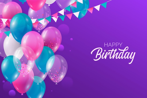 Free vector realistic birthday background