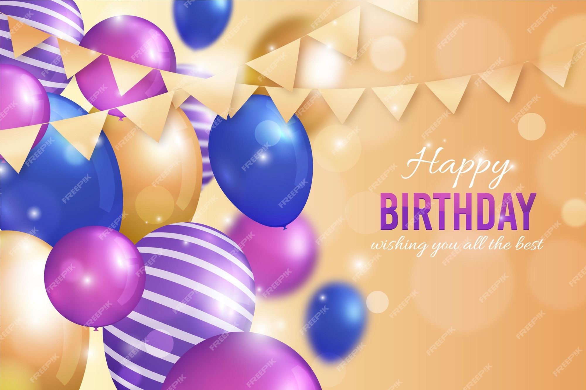 Free Vector | Realistic birthday background